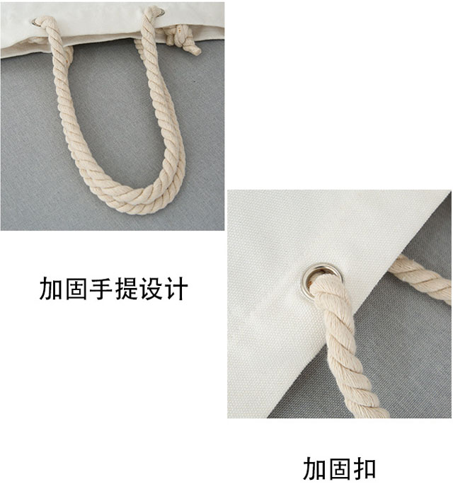 手提采用多股棉粗绳手提加固设计